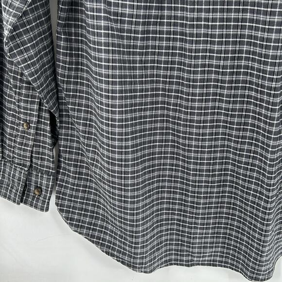 Eddie Bauer Men's Gray White Plaid Long Sleeve Relaxed Fit Shirt Size Small - Picture 8 of 11